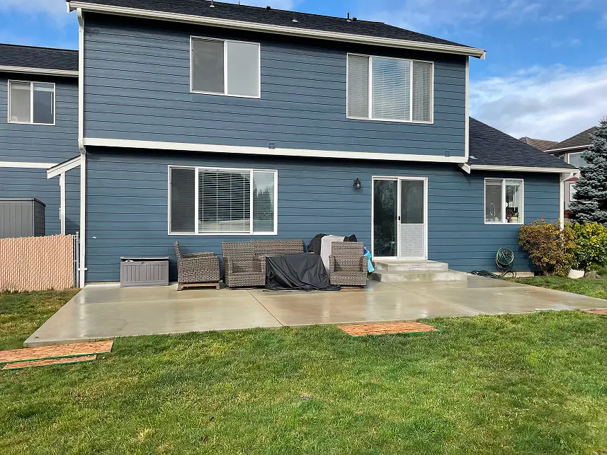 Backyard before patio cover installation Tacoma