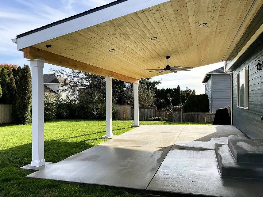 Completed patio cover project Tacoma WA